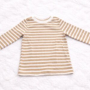 Striped Tan and White Kids Shirt